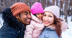 happy family winter